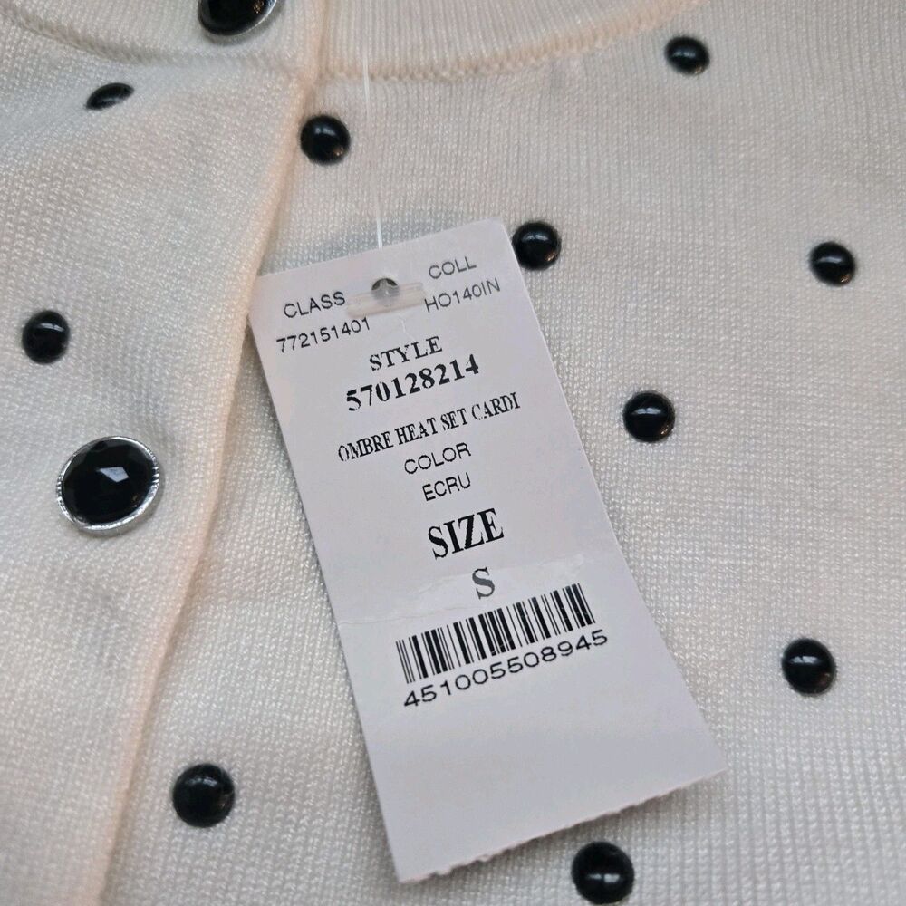 White House Black Market Ombre Polka Dot Embellished Cardigan – Size S NWT - Picture 3 of 10